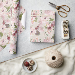 Peonies Mauve and Blush Contemporary Floral Wrapping Paper