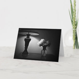 Peonies - noir, card