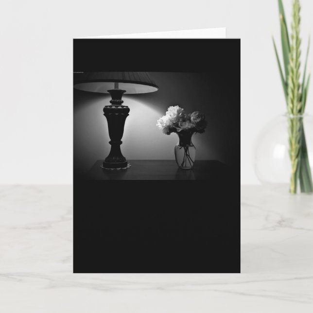 Peonies - noir, card (Front)