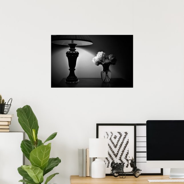 Peonies - noir, poster (Home Office)