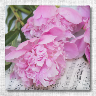 Peonies On Piano Sheet Music  Magnet