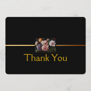 Peonies Painting 2 Sympathy Thank You Flat Card