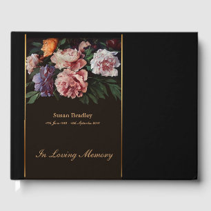 Peonies Painting Memorial Funeral Guest Book 2