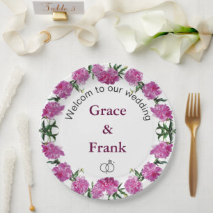 Peonies. Paper Plate