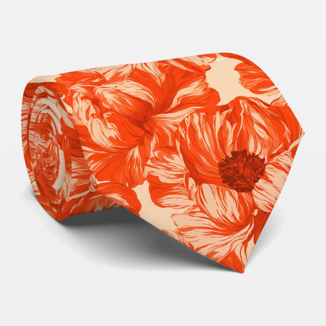 Peonies Pattern Businessman Classic Wedding  Tie (Rolled)