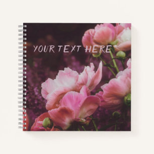 Peonies Personalised Scrapbook Notebook