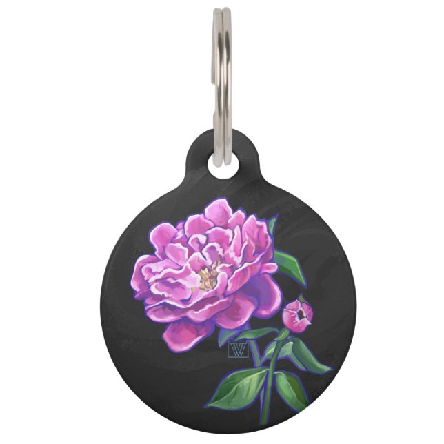 Peonies Pet Tag (Front)