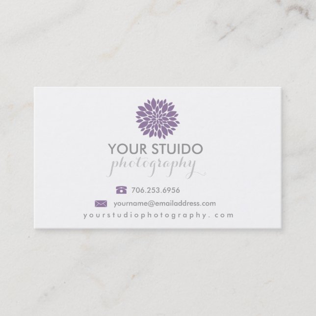 Peonies Photography Business Card | Photography (Front)