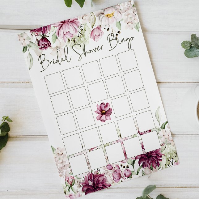 Peonies Pink Elegant Floral Bridal Bingo (Creator Uploaded)