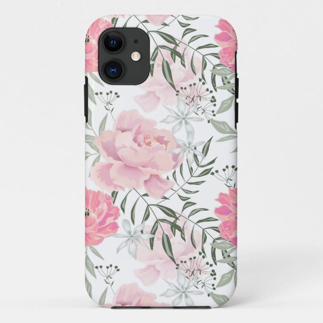 Peonies pink rose flowers  Case-Mate iPhone case (Back)