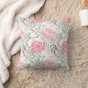 Peonies pink rose flowers flower garden bouquet cushion