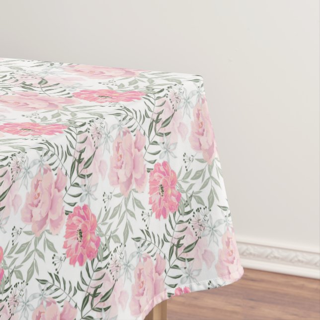 Peonies pink rose flowers flower garden bouquet tablecloth (In Situ)