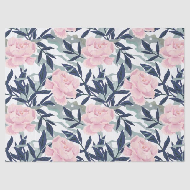 Peonies pink rose flowers flower garden bouquet tissue paper (Front)