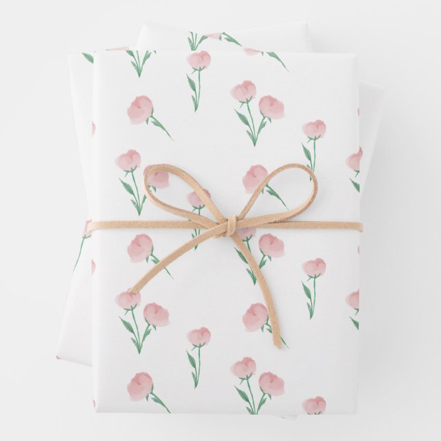 Peonies Please Gift Wrap (In situ)