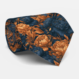 Peonies Print Bride Father Wedding Attire Tie