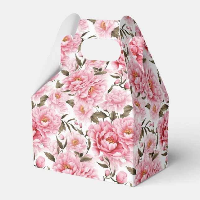 Peonies Print Party Treat Box (Front Side)