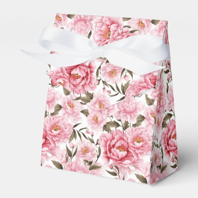 Peonies Print Party Treat Box (Front Side)