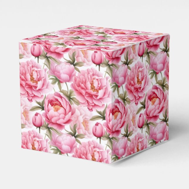 Peonies Print Party Treat Box (Front Side)