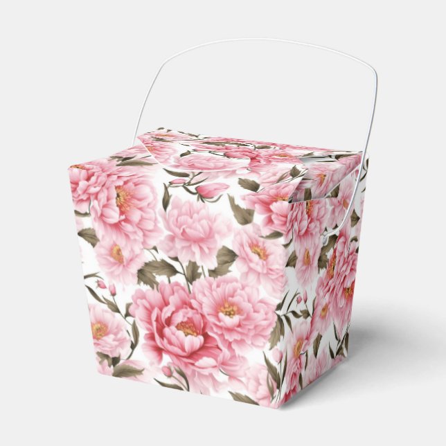 Peonies Print Party Treat Box (Front Side)