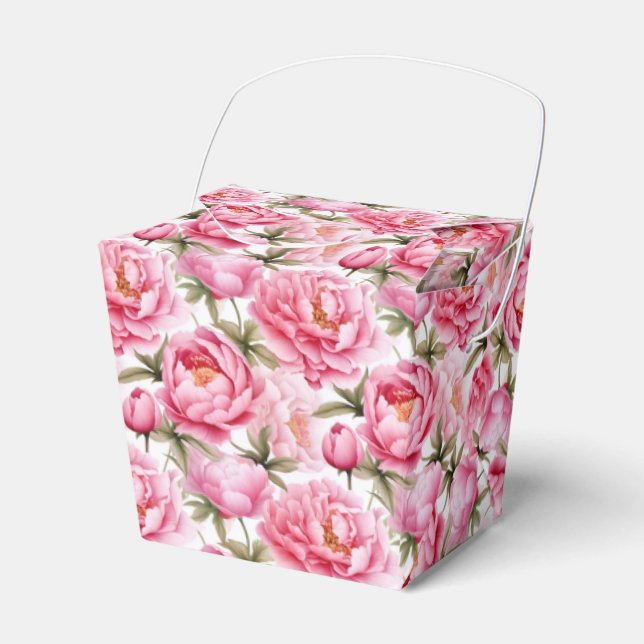 Peonies Print Party Treat Box (Front Side)