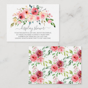 Peonies Rose Floral Baby Shower Gift Display Enclosure Card