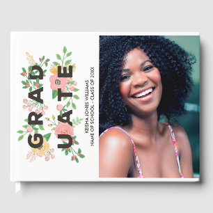 Peonies & Roses Floral Graduate - Photo Guest Book