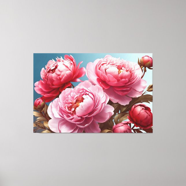 Peonies Stretched Canvas Print (Front)