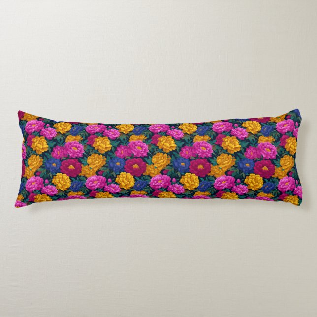 Peonies Texture Rustic Decor Classic Wedge Body Cushion (Front)