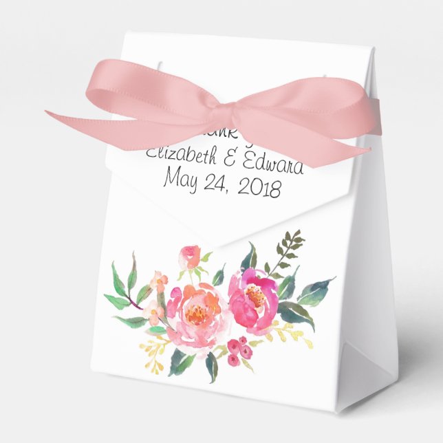 Peonies thank you favour box (Front Side)