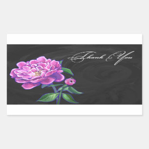 Peonies Thank You Rectangular Sticker