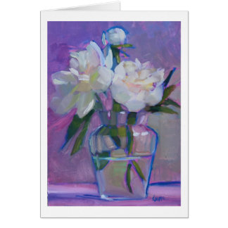 Peonies Three - white flowers in a glass vase