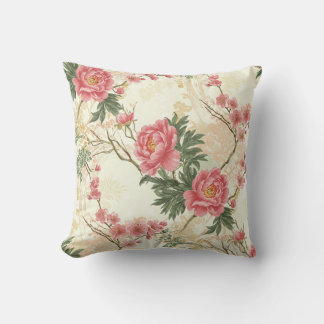 Peonies throwpillows -vintage floral