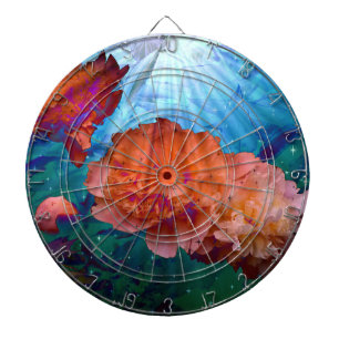 Peonies Under Water Dartboard