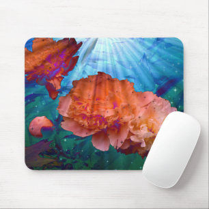 Peonies Under Water Mouse Mat