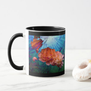 Peonies Under Water Mug