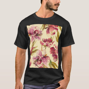 Peonies Watercolor: Seamless Background Bliss T-Shirt