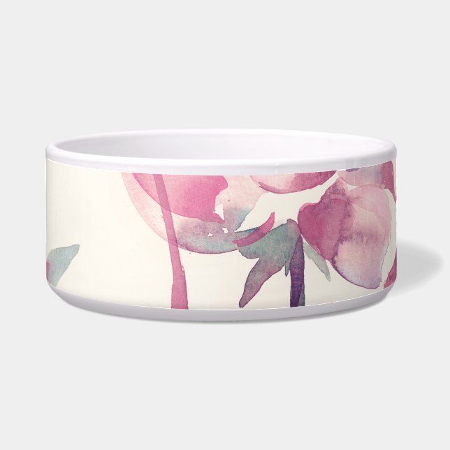 Peonies watercolor: seamless floral background. (Front)