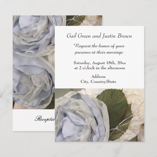 Peonies Wedding Invitation (Front/Back)