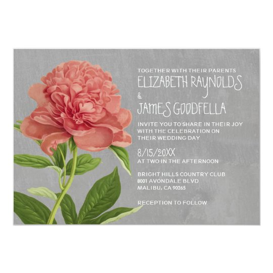 Peonies Wedding Invitations