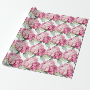 peonies wrapping paper