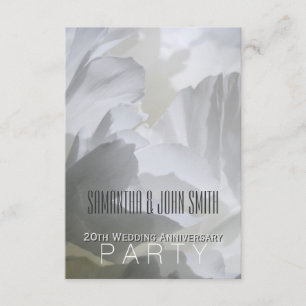 Peony 20th Wedding Anniversary Party Invitation 1
