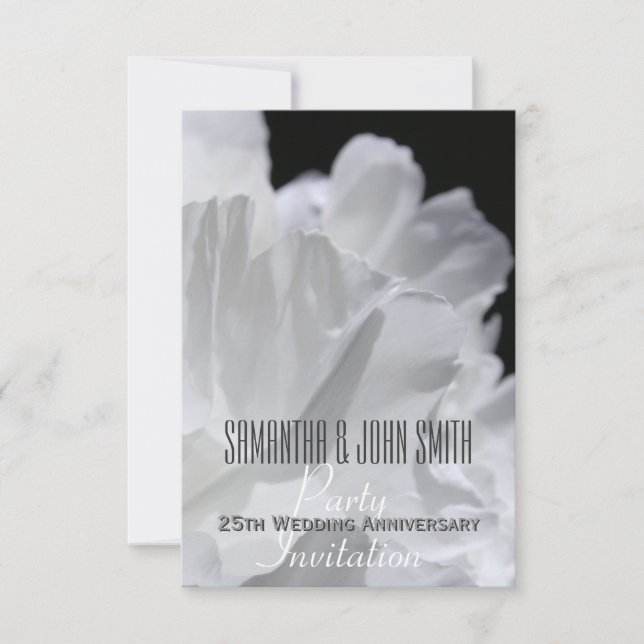 Peony 25th Wedding Anniversary Party Invitation 2 (Front)