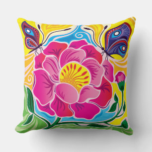 Peony and Butterflies Cushion