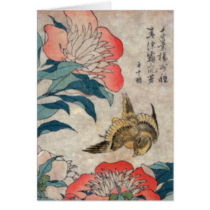 Peony and Canary, Hokusai