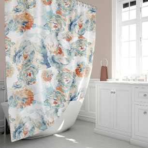 Peony And Hydrangea Blooms Autumn Colours Shower Curtain