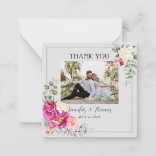 Peony and Rose Eucalyptus Greenery Thank You Card