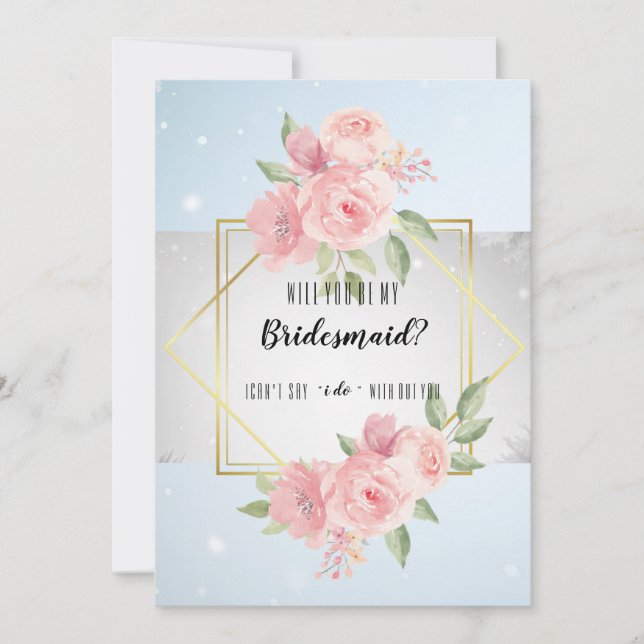 Peony anemone Will you be my bridesmaid? Invitation (Front)