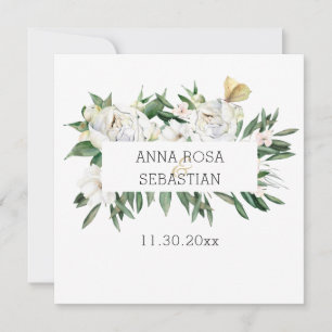 *~* PEONY AR15 QR PHOTO RSVP Floral Wedding Invita Invitation