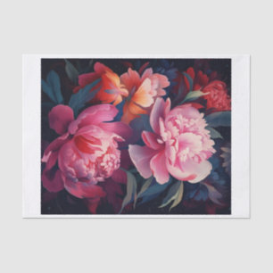 Peony Art for Decoupage  Tissue Paper