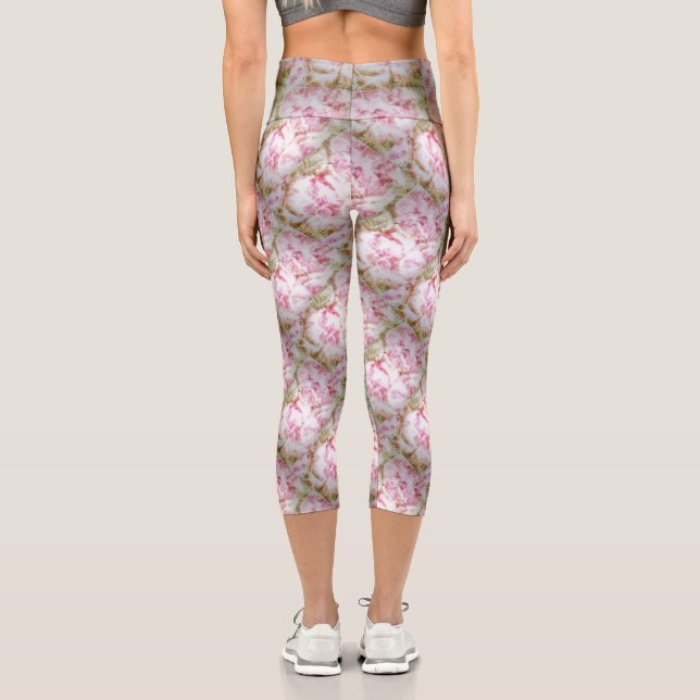 Peony Bliss  Capri Leggings (Back)